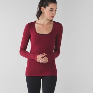 Lululemon Anahatasana Long Sleeve Tee Heathered Cranberry